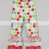 Newest Autumn Girl Pants With Jolly Polka Dot Triple Ruffle Casual Trousers Fancy Kids Clothes Z-PT80804-8 thumbnail-1