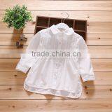 Wholesale Blank White Girl Shirt Blouse Long Sleeves Baby Kids Shirt thumbnail-1