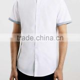 2015 Grey Contrast Collar Smart Shirt tailored shape dress shirt latest shirt designs for men