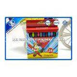 24 Pieces Pen Shaped Non Toxic Crayons In Paper Box For Kids , EN71 Approved