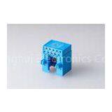 Color  Blue 90 Degree Plastic RJ45 Female Jack 8P8C Single Port No Shield