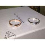 Neffly 925 Silver BV One Karat Diamond Wedding Ring Simple Models. thumbnail-1