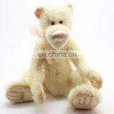High Quality Poseable Teddy Bear Plush Material Fabric Soft Toy with ribbon can bendable ,customized recording