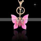 Wholesale Promotional Cheap Fashion Metal Rhinestone Insect Butterfly Keychain MCA-0051 thumbnail-1