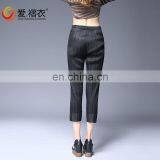 2016 New Arrival Factory Supply Khaki and Black Female Crop Jeans Thick Girls Tight Jeans Pants thumbnail-4