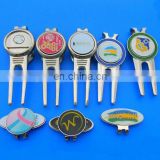 wholesale logo golf ball marker hat clip and divot tool set, customized golf accessory products
