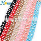 2.5cm Width New Arrival Fancy Tapes Ribbon With Pearls Different Colors Lace Trim Fancy Tapes Ribbon thumbnail-2