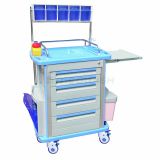 AG-AT001A1 Hospital Nurse Movable ABS Anesthesia Storage Carts Medical Trolley With Drawers