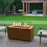 Rustic Garden Rectangular Corten Steel Fire Pit thumbnail-4