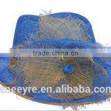 Ladies Blue Millinery Sinamay Hat Wedding/Race/Church Hat thumbnail-1