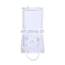 Custom Luxurious Paper White Wedding Gift Set Box Magnetic Closure Box With Handle thumbnail-2