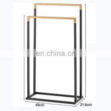 Горячая продажа: настольная ванная полотенцесушилка для дома, двойная бамбуковая полотенцесушилка thumbnail-3