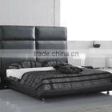 S Shape Bedroom Furniture Faux Leather pu Hotel Bed Frame With Head