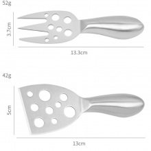 Stainless Steel 4 Pieces Cheese Knife Set: Hard and Soft Cheese Knives, Serving Fork & Cheese Spreader thumbnail-4