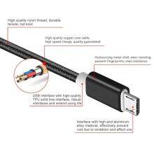 Wholesale Charging Line Aluminum Metal Fabric Weave Braided Nylon Micro USB Cable for Samsung Android thumbnail-5