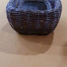 Arc Top Shape Rustic Style Brown Color Wicker Laundry Baskets thumbnail-2