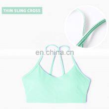 Ribbed Seamless Yoga Short Set Women Summer Activewear Sports Fitness Gym Yoga Bra Cross Back thumbnail-2