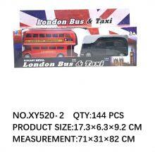 XINYU 5 Inches London Bus & Taxi Set Diecast Metal Cars Stimulated Alloy Vehicle Toys thumbnail-5