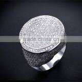Round Shape CZ Micro Pave Setting Wedding for Bride Very Big Deluxe Statement Ring thumbnail-2