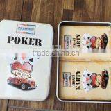 Promotional Casino Playing Cards Plastic With Box Tin Print Logo