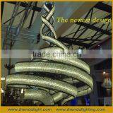 Spiral Shape Iron 3000K Hotel Chandelier Hanging Lamp for Private Bungalow thumbnail-3