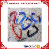 Outdoor Blue D Shaped Carabiner Bit Aluminum Snap Hook, Mini Carabiner Hammock Aluminum Spring Hook thumbnail-3