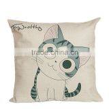 Home Decorative Cat Printing Linen Cheap Cushion Cover thumbnail-5