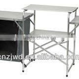 Brushed Silver Garden Aluminum Folding Picnic Table thumbnail-2