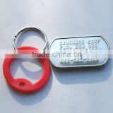 Metal embossing dog tag with metal ring