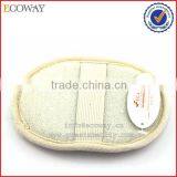 Disposable oval pure natural loofah shower mat/hotel bath scrubs