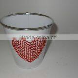 Powder Coated Small Metal Bucket With Love Heart Design thumbnail-1