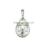 925 Sterling Silver Peridot Pendant Jewelry thumbnail-1