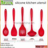 Silicone Kitchen Utensil Set in Solid Coating-Dishwasher Safe (5-Piece)