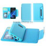 2016 Wholesale Premium Leather Mobile Phone Flip Cover Case / Card Slots 2 in 1 Case for Samsung Galaxy S7 S7 Edge Supplier's Choice