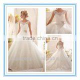 2014 New Fashion Classic Chantilly Lace on Tulle With Wide Hemline and Satin Waistband Sexy Wedding Night Dresses (WDBG-2607) thumbnail-1