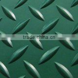 Green Diamond Tread Pattern Floor ,willow leaf rubber floor mat