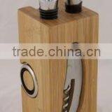 Wine Tools Set With Bamboo Stand