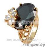 Big Black CZ Stainless Steel 316 Gold Plating Rings