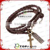 New Charming and Unique Design Jewelry Fashion Leather Bracelet Genuine Metal Charm Leather Bracelet thumbnail-1