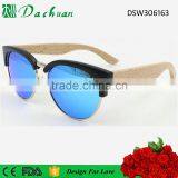 High Quality Good Sale Round Polarized Plastic Bamboo Sunglasses With 100% Natural Bamboo Temple thumbnail-2