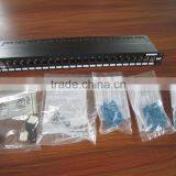 1U UTP RJ-45 Patch Panel Classic Black Black Aluminium For 24 K6/K5e Jacks thumbnail-2