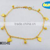 Olivia Jewelry 18k Gold Foot Jewelry Anklet With Heart Charm In Stainless Steel thumbnail-1