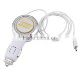 Micro usb retractable car charger with ce and fcc