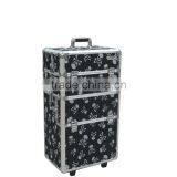 2 in 1 Professional Rolling Cosmetic Cabinet Trolley Makeup Case,hairdresser Tool Case,jewelry Accessories Box (HX-L008PU) thumbnail-1