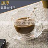 European High Borosilicate Heat-resistant Glass Coffee Cup With Handle,spoon and Saucers.double Wall Glass Coffee Tea Cup Sets. thumbnail-3