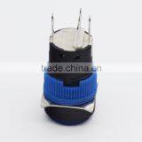 New Design Plastic Round 16mm Blue High Head Latching Push Button Switch thumbnail-2