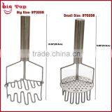 BT0208 Double Layer Stainless Steel Potato Masher Potato Ricer Fresh Potato Press Hand Push Down Potato Masher thumbnail-4