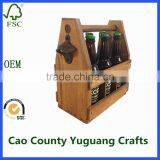 Handcrafted Wooden Portable Beer Carrier Holder Tote thumbnail-2