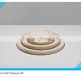 Set of 4 Round Natural Wooden Plates for Food thumbnail-2