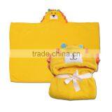 Cartoon Yellow Lion Baby/Children Flannel Blanket, Baby Bathrobe/Baby Cloak